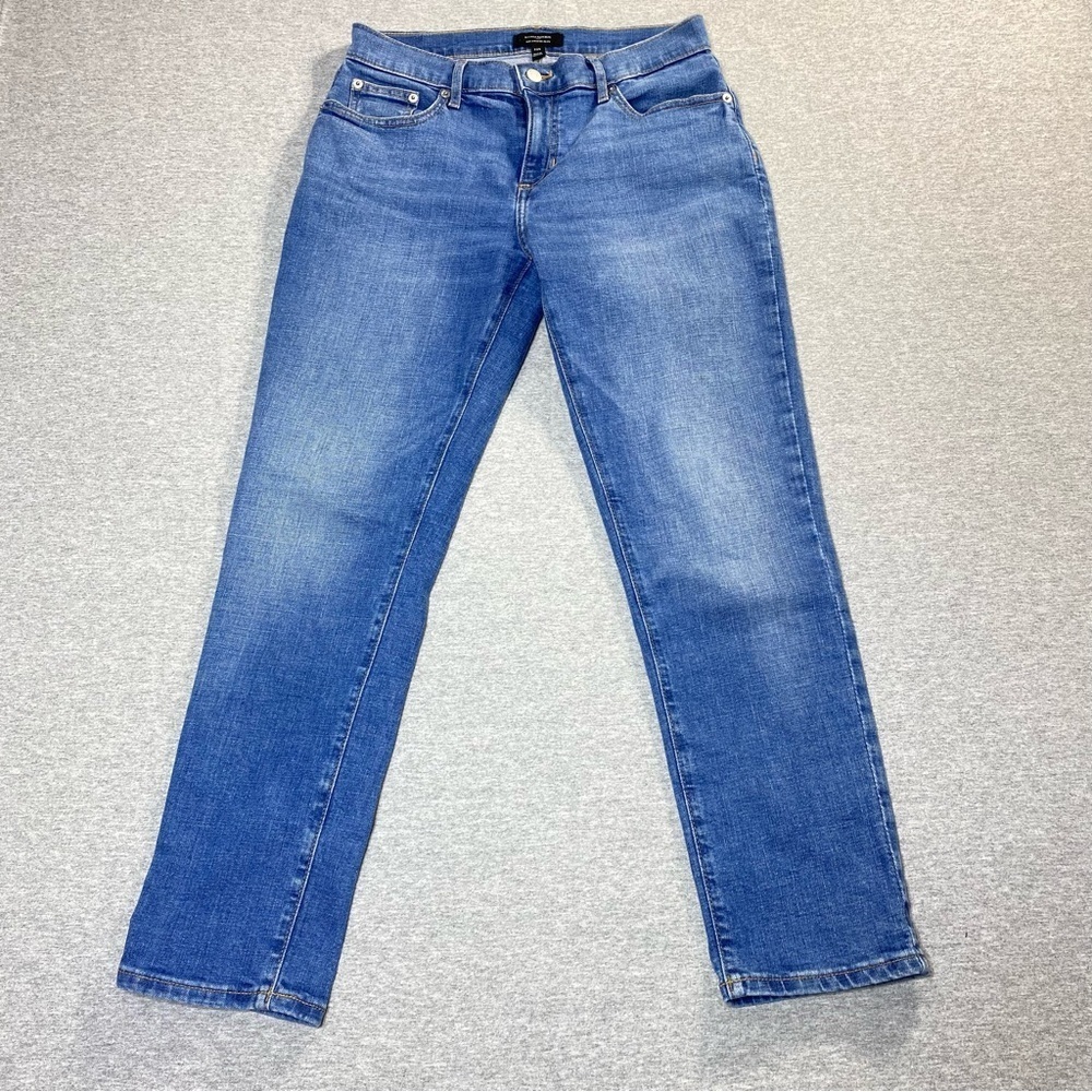Banana Republic Girlfriend Jeans Women's 27/4 Blue Straight Leg Mid Rise Denim
